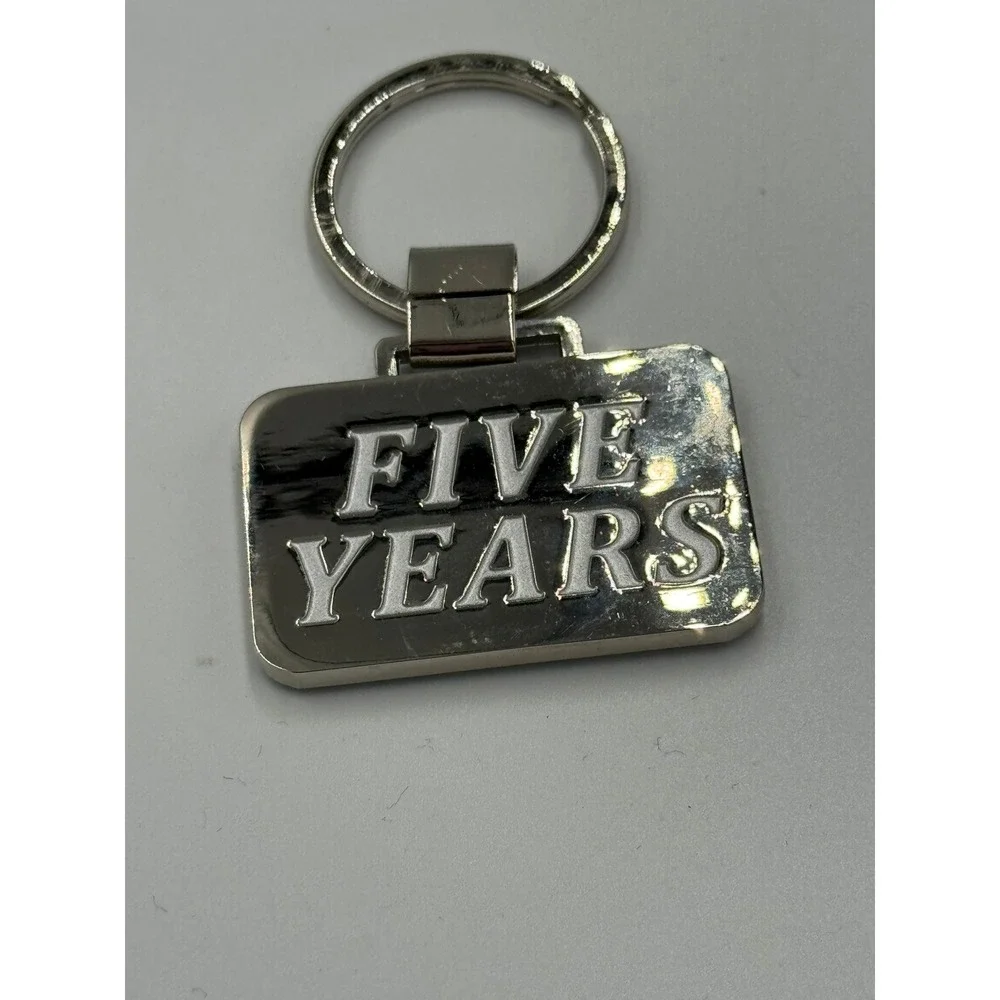Albertsons 5 Year Service Award Keychain Silver Tone Metal Employee Collectible